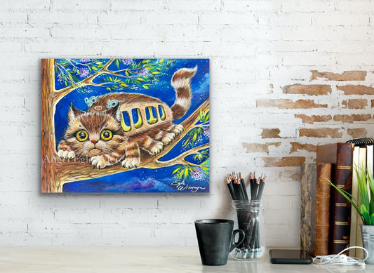 CANVAS "Catbus" Open Edition Canvas Giclee ((Inspired by Studio Ghibli film My Neighbor Totoro)