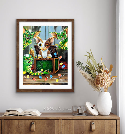 Art Print "Purring Furry Gremlins"