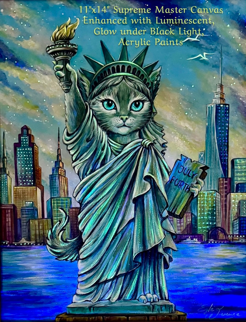 SUPREME MASTER CANVAS  "Statue of Lipurrty" Limited to 5!