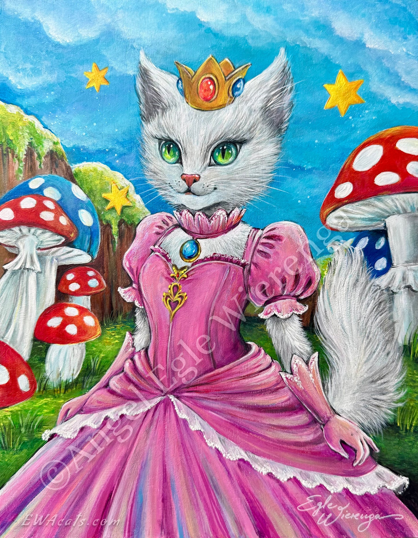 Original Painting "Purrincess Peach"