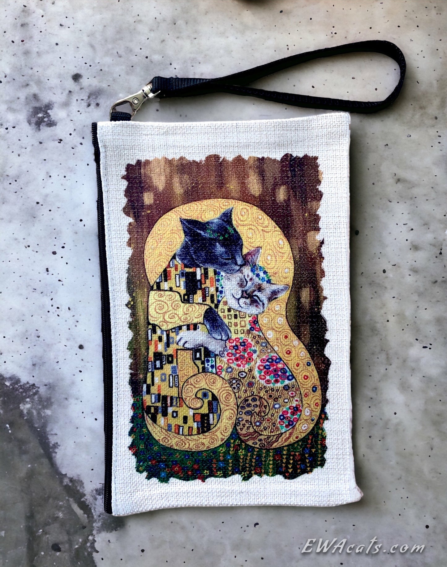 Linen Wallet "The Kitty Kiss"