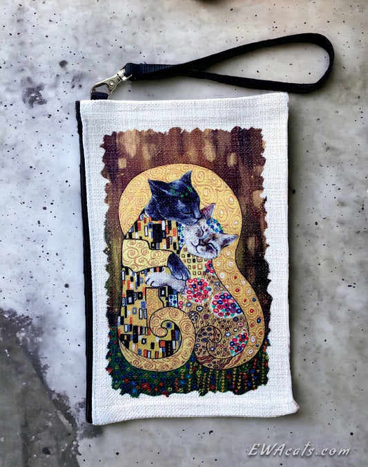 Linen Wallet "The Kitty Kiss"