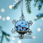 ORNAMENT 3"x 3" Silver Snowflake "The Sistine Kittens" (Image on both sides)