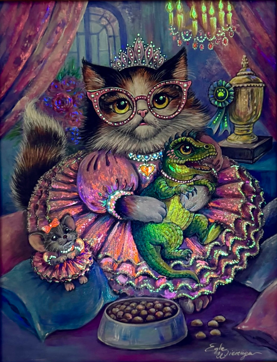 Original Painting "Purrincess and Her Little Monste"
