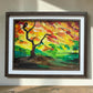 Original Painting "Autumn Dance" Fluid Acrylic on paper
