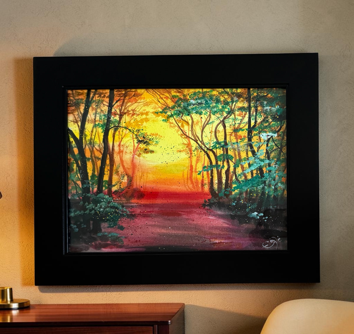 Original Painting "The Light Beyond" Fluid Acrylic on paper