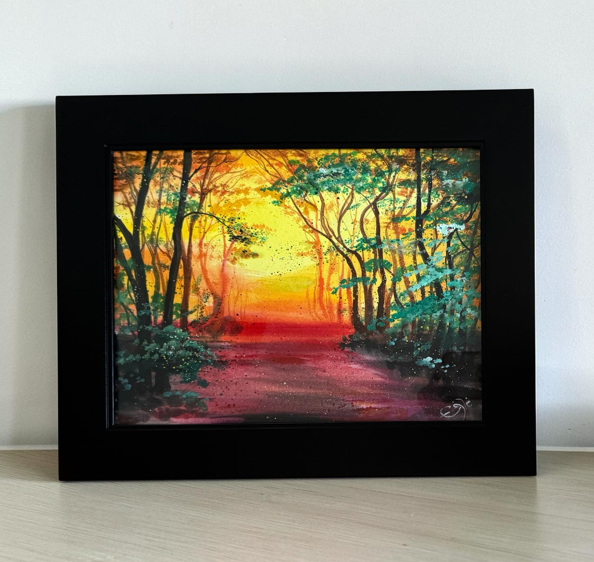 Original Painting "The Light Beyond" Fluid Acrylic on paper