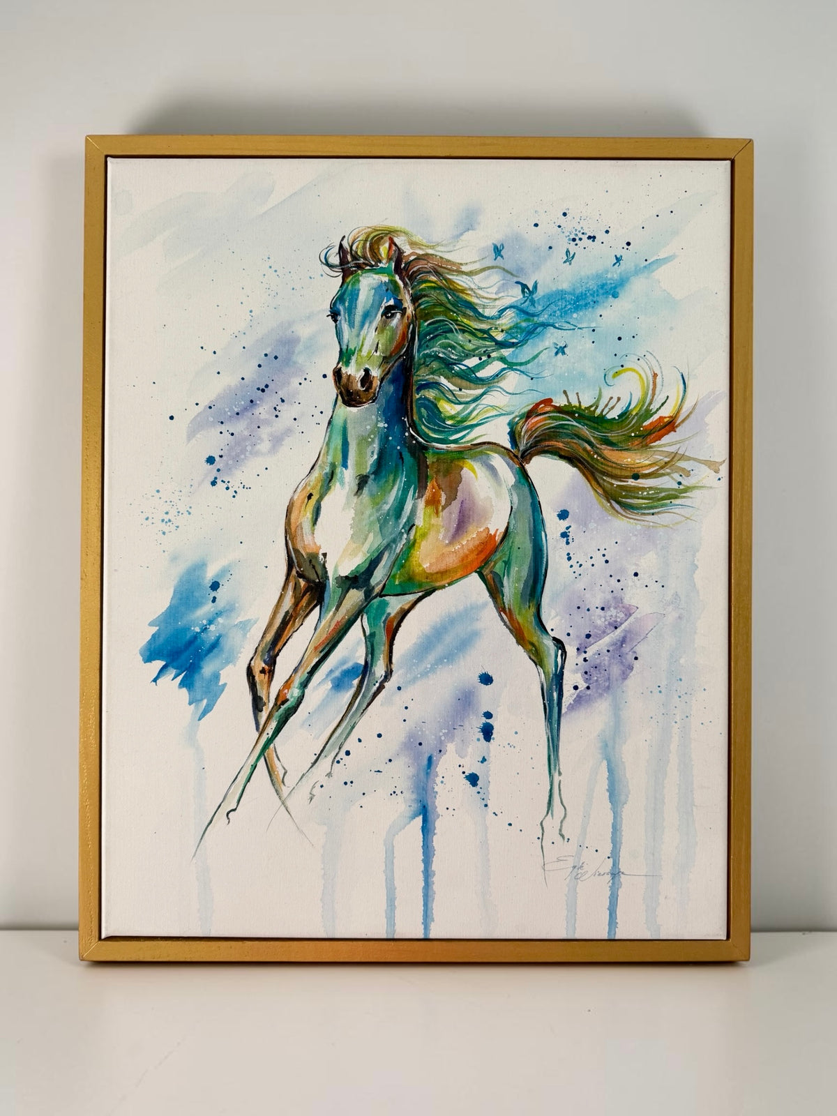 Original Painting "Bliss" Fluid Acrylics on Watercolor Canvas