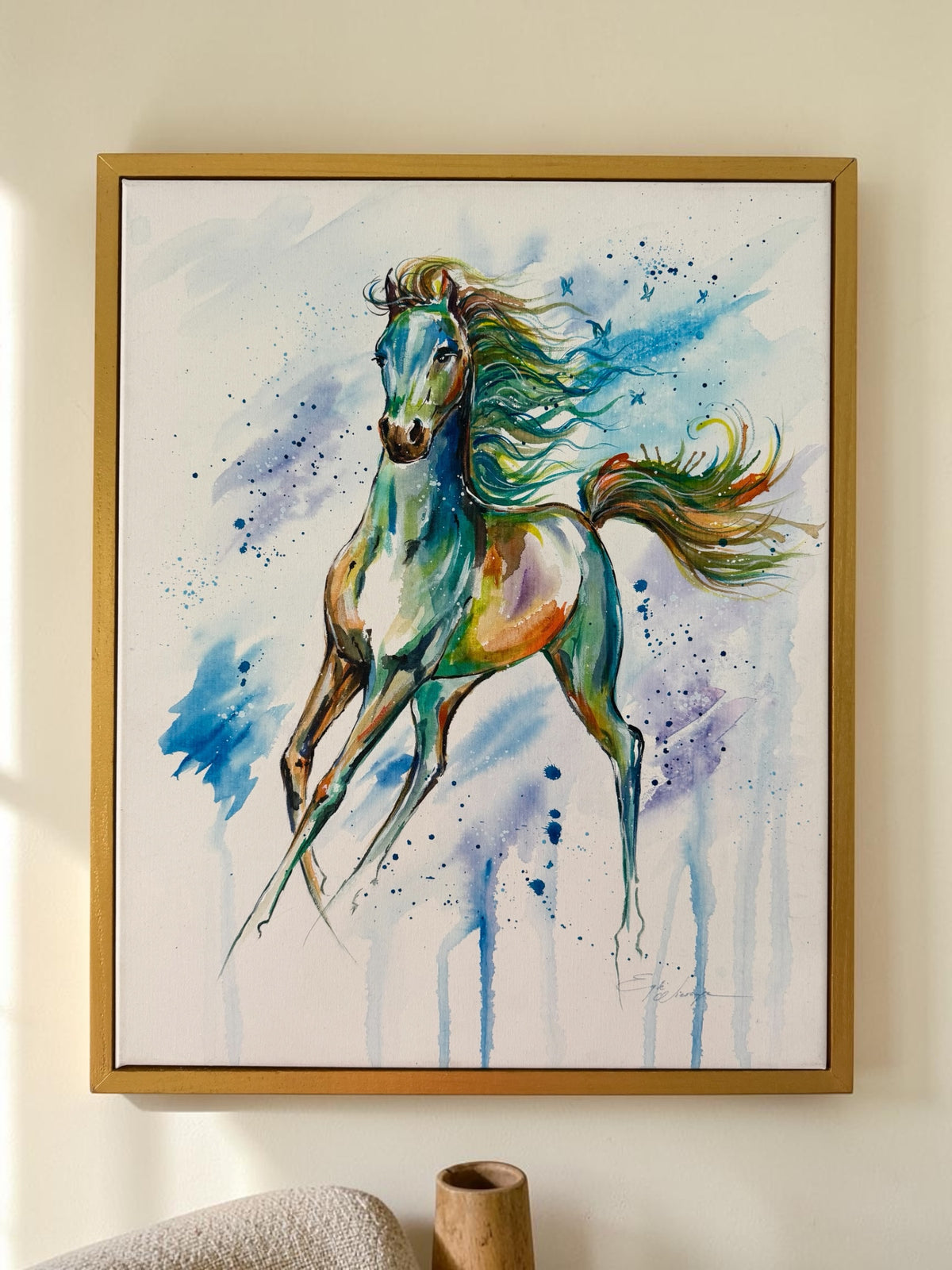 Original Painting "Bliss" Fluid Acrylics on Watercolor Canvas