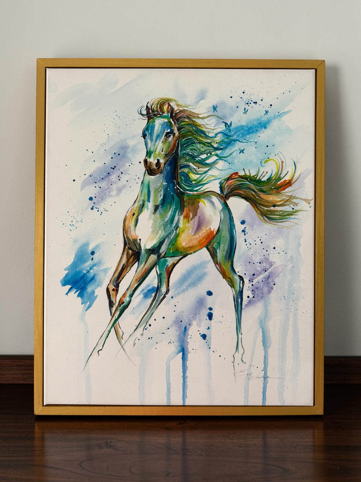 Original Painting "Bliss" Fluid Acrylics on Watercolor Canvas