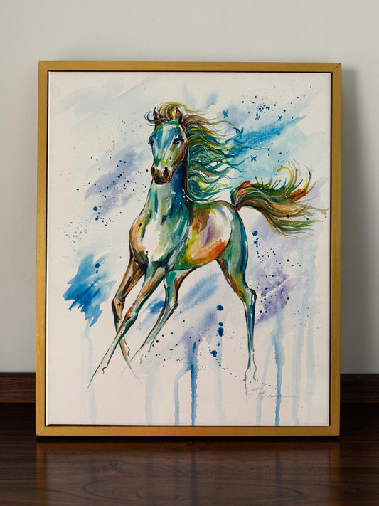 Original Painting "Bliss" Fluid Acrylics on Watercolor Canvas