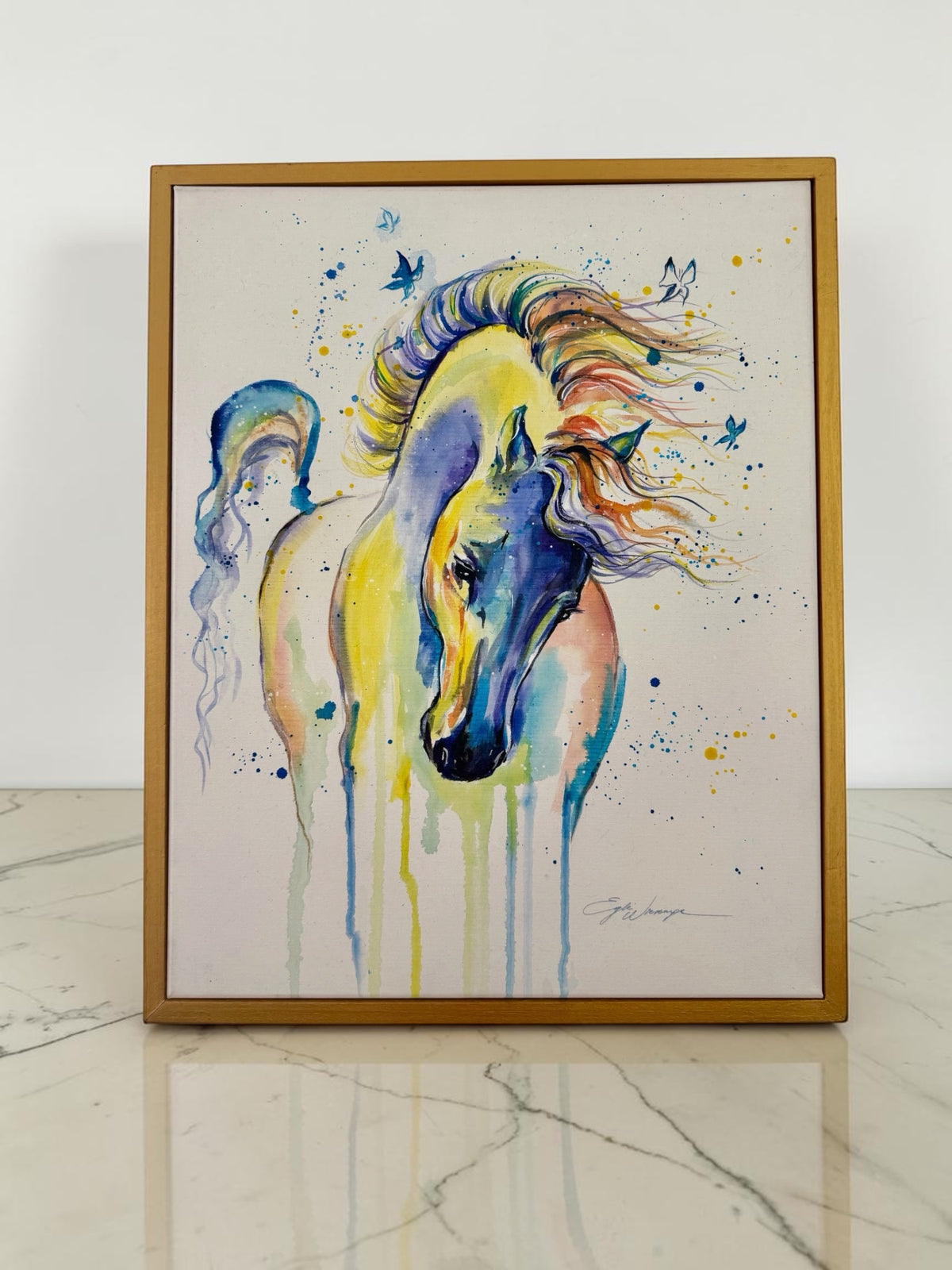 Original Painting "Spirit" Fluid Acrylics on Watercolor Canvas