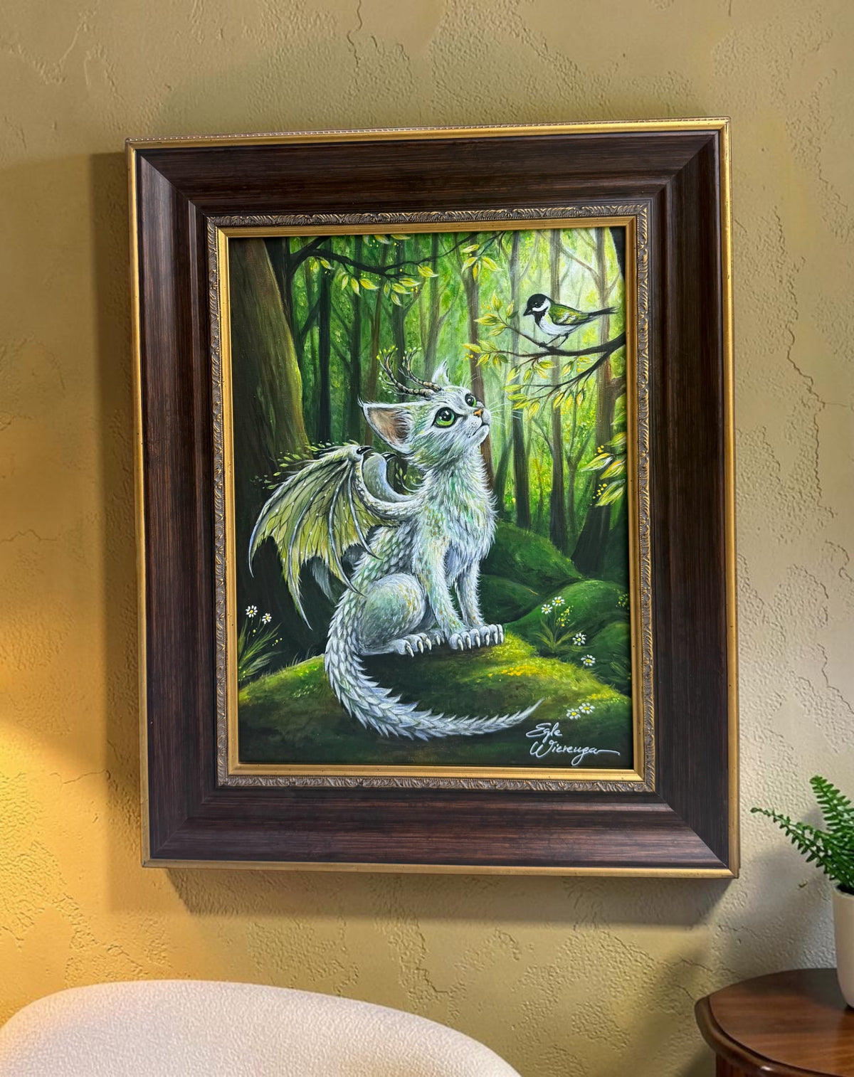 Original Painting "Forest Dragon Kitty"