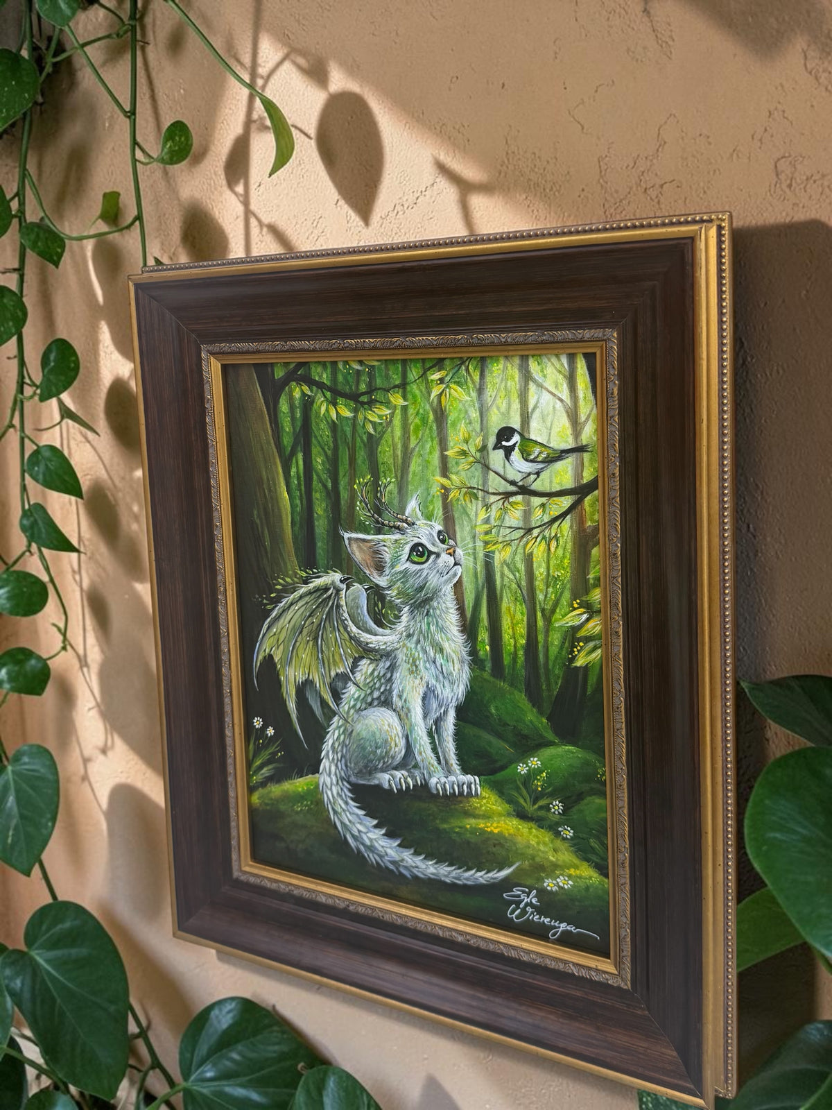 Original Painting "Forest Dragon Kitty"