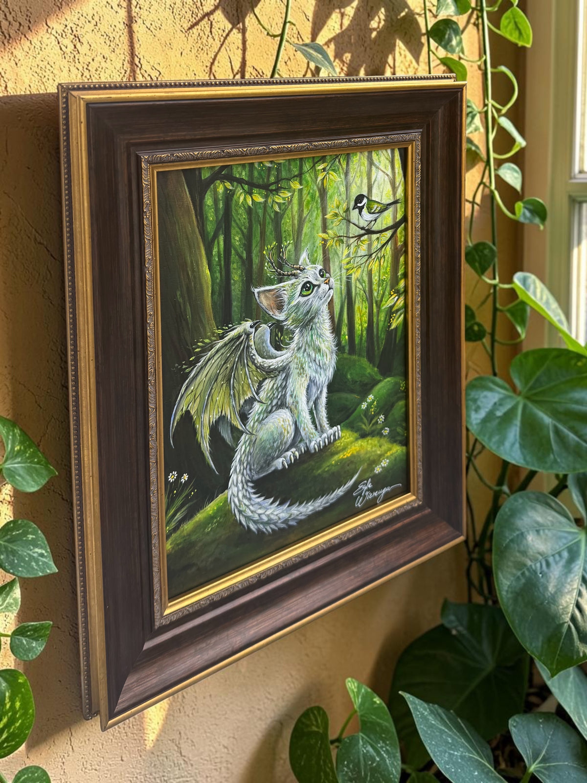 Original Painting "Forest Dragon Kitty"
