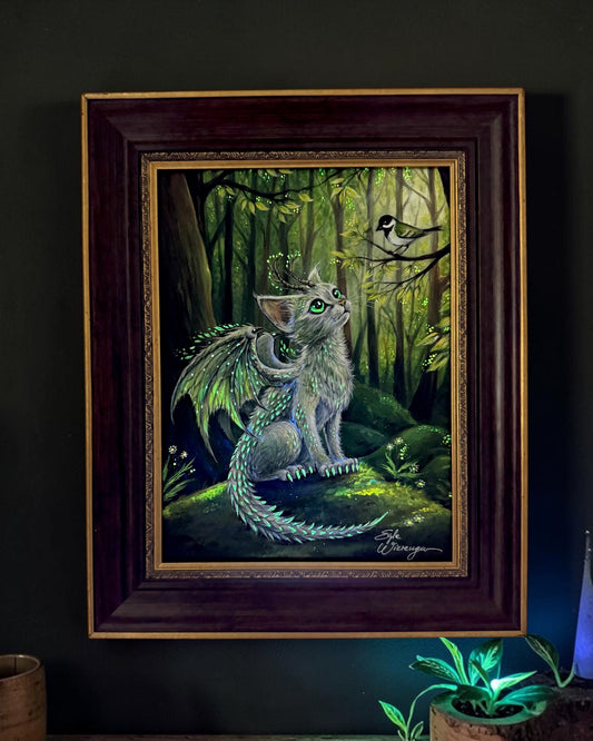 Original Painting "Forest Dragon Kitty"