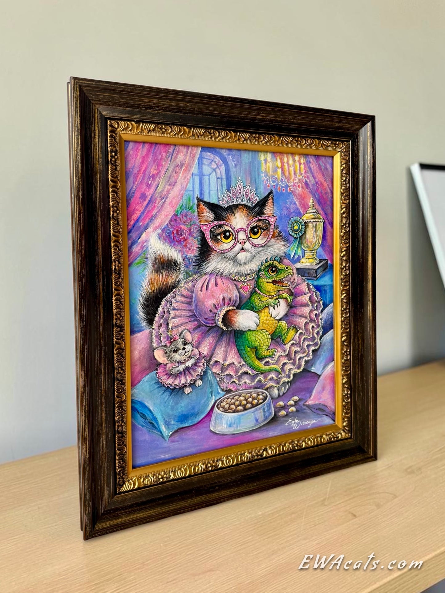Original Painting "Purrincess and Her Little Monste"