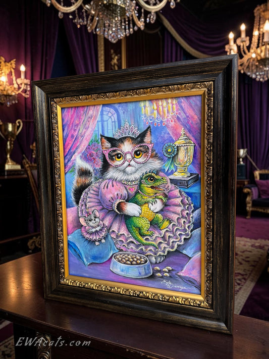 Original Painting "Purrincess and Her Little Monste"