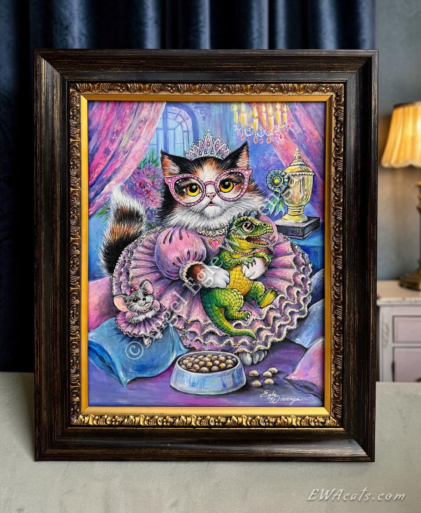 Original Painting "Purrincess and Her Little Monste"
