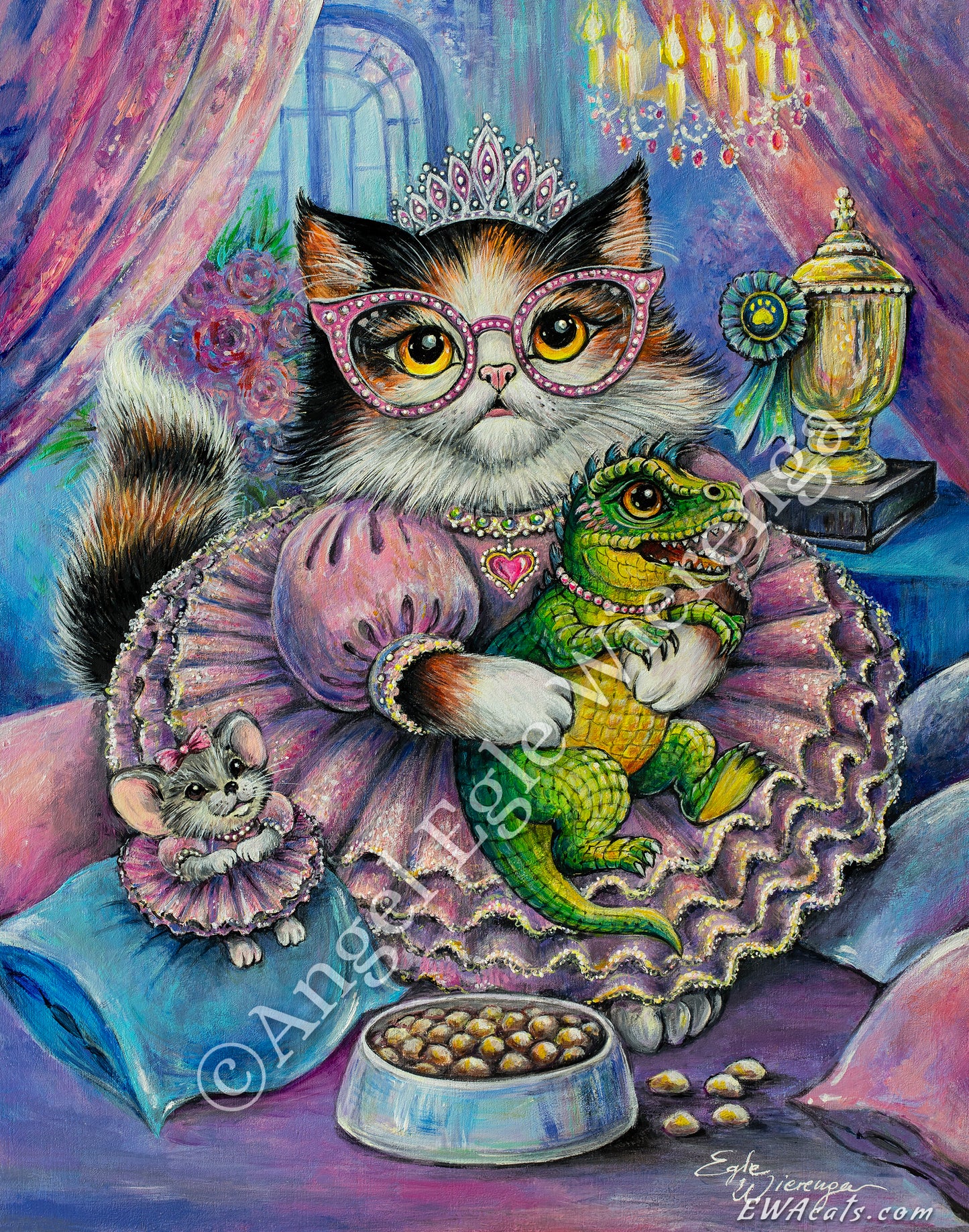 CANVAS "Purrincess and Her Little Monste" Open Edition Canvas Giclee