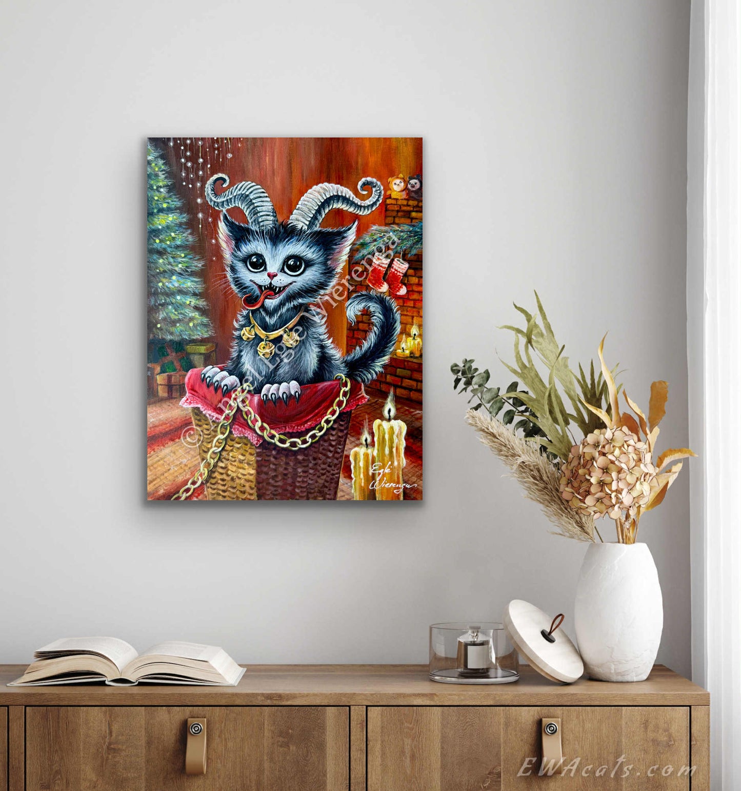 SUPREME MASTER CANVAS "Kitty Krampus" Limited to 5!