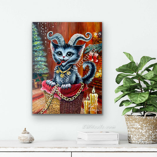 CANVAS "Kitty Krampus" Open Edition Canvas Giclee