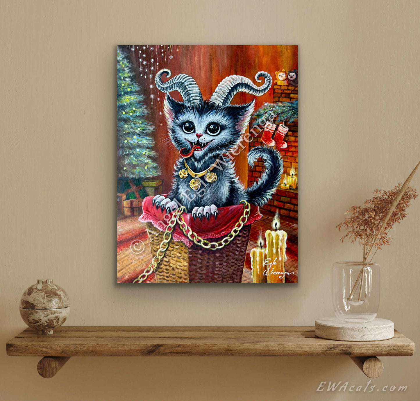 SUPREME MASTER CANVAS "Kitty Krampus" Limited to 5!