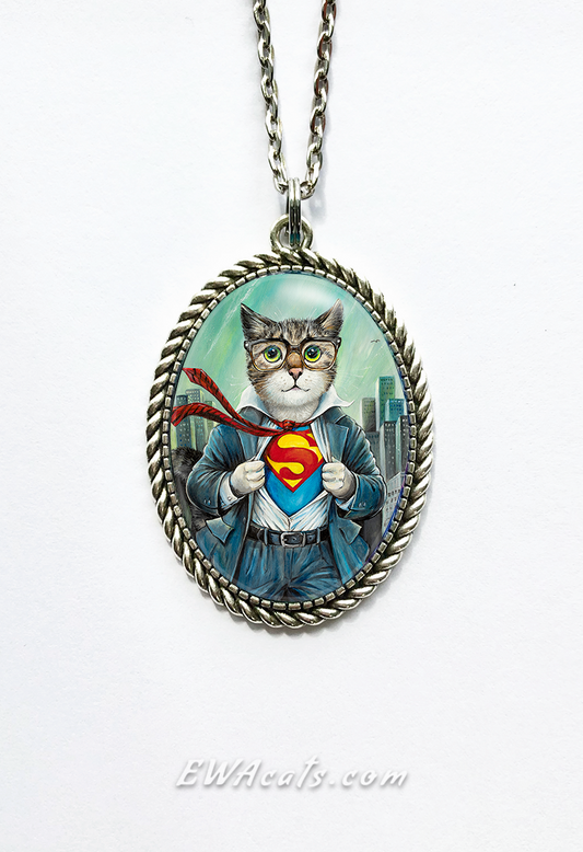 Necklace "The Cat of Steel"