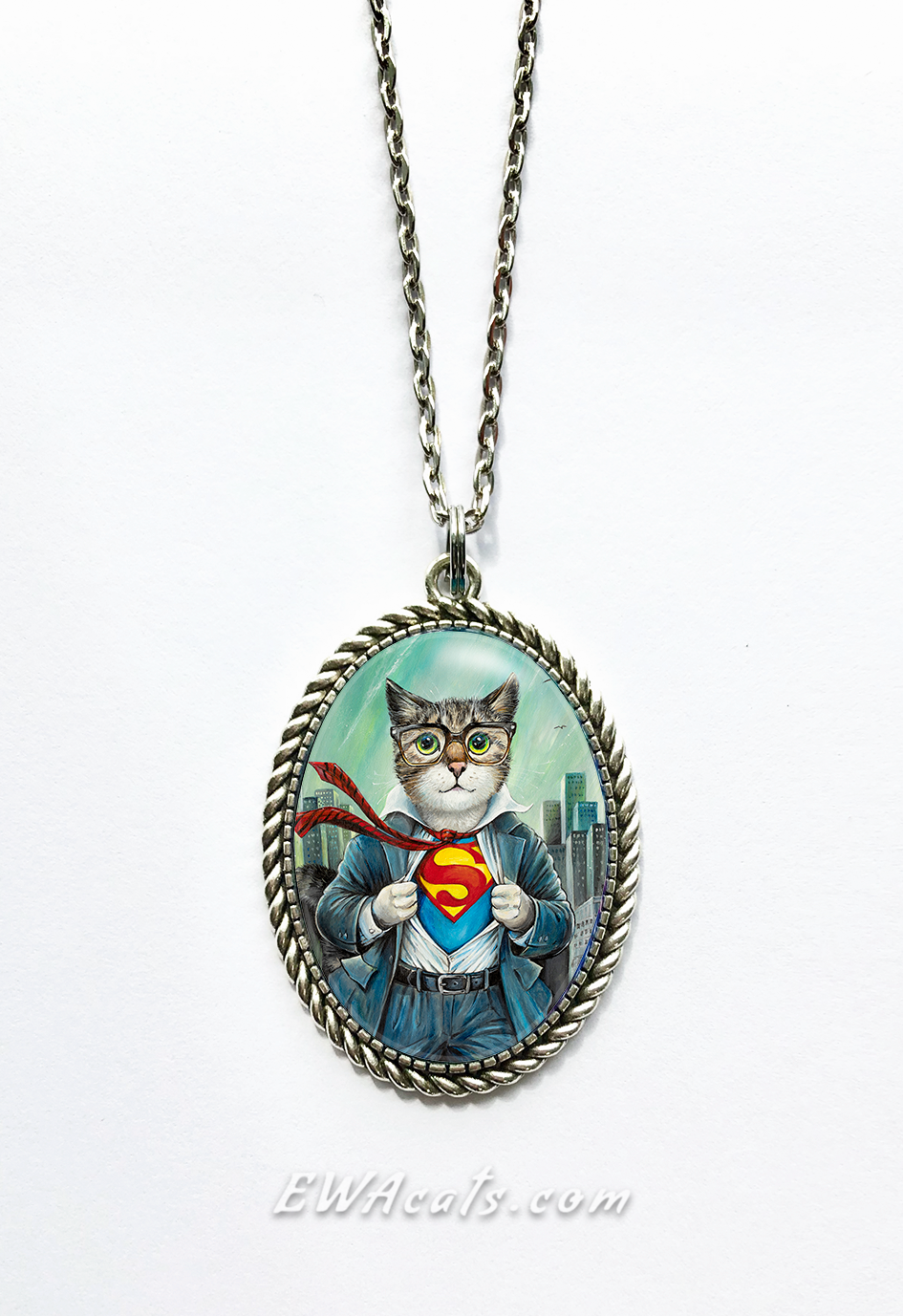 Necklace "The Cat of Steel"