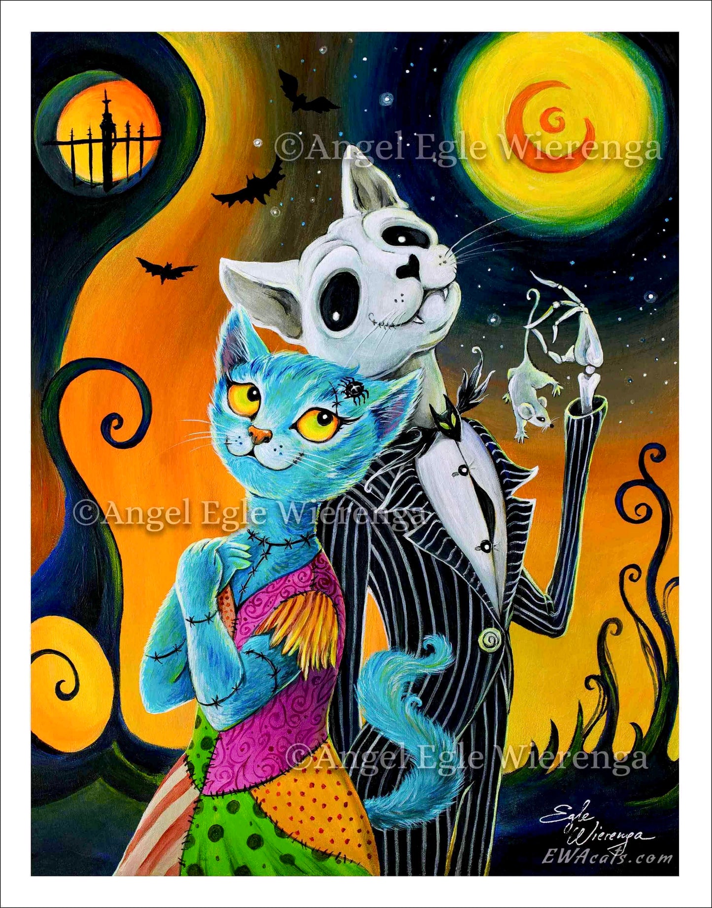 Art Print "Jack and Sally Meows"