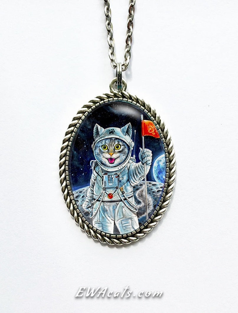 Necklace "First Cat on The Moon"