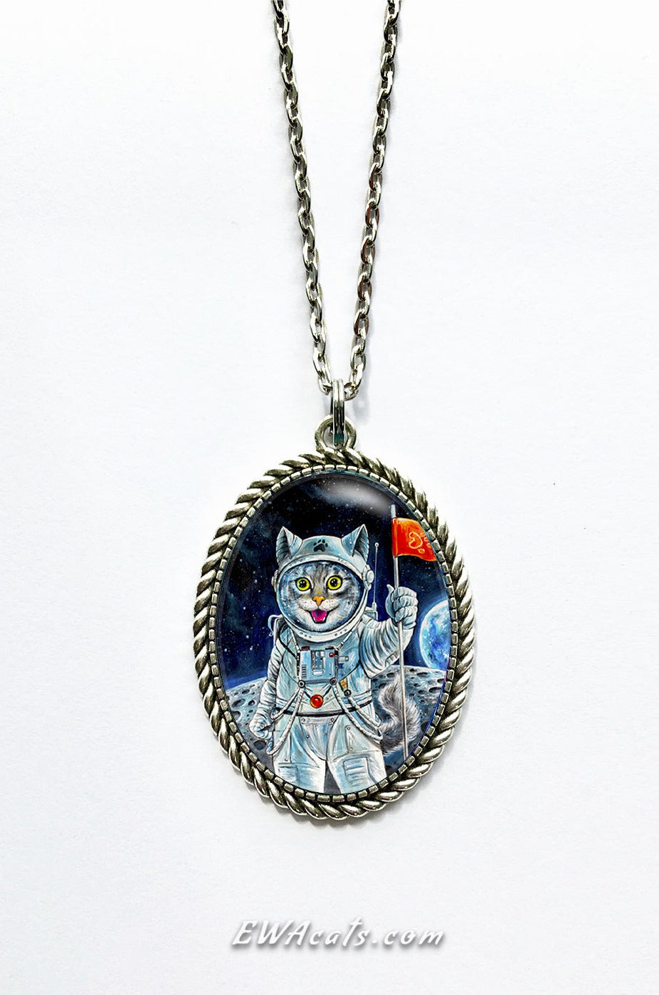 Necklace "First Cat on The Moon"