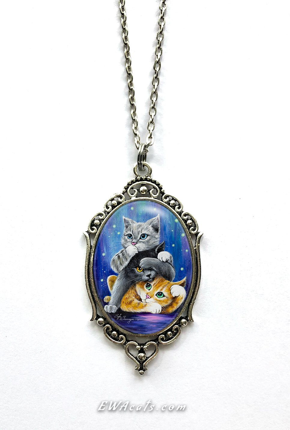 Necklace "Three Wise Kitties"