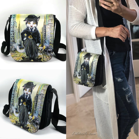 Shoulder Bag "Kitty Chaplin" with a Removable Flap
