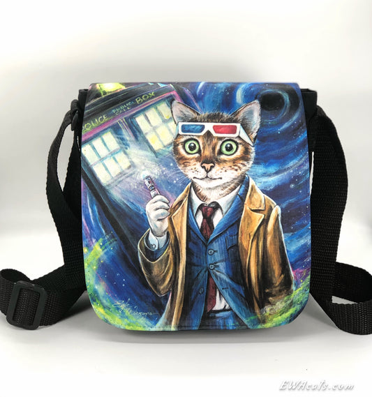 Shoulder Bag "Doctor Mew" with a Removable Flap