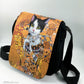 Shoulder Bag "Cat in Gold" with a Removable Flap