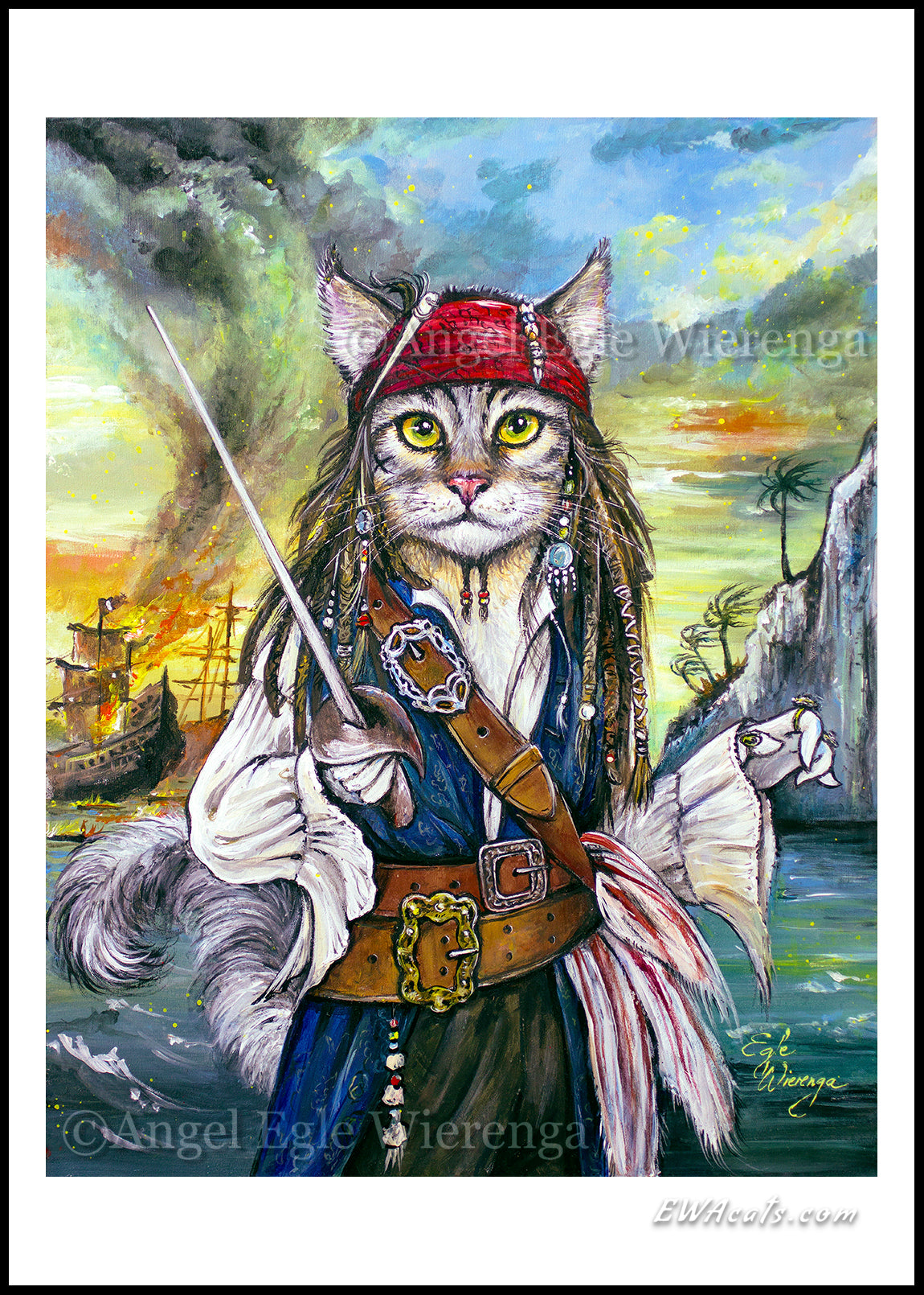 Art Print "Cat Sparrow"