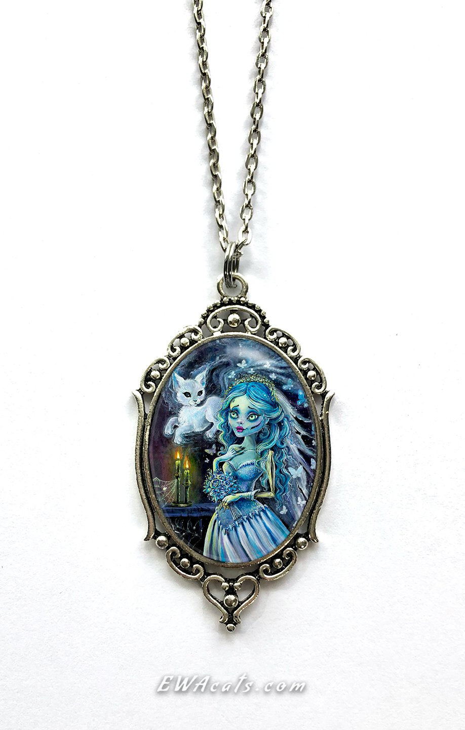 Necklace "Emily and Her Ghost Kitty"