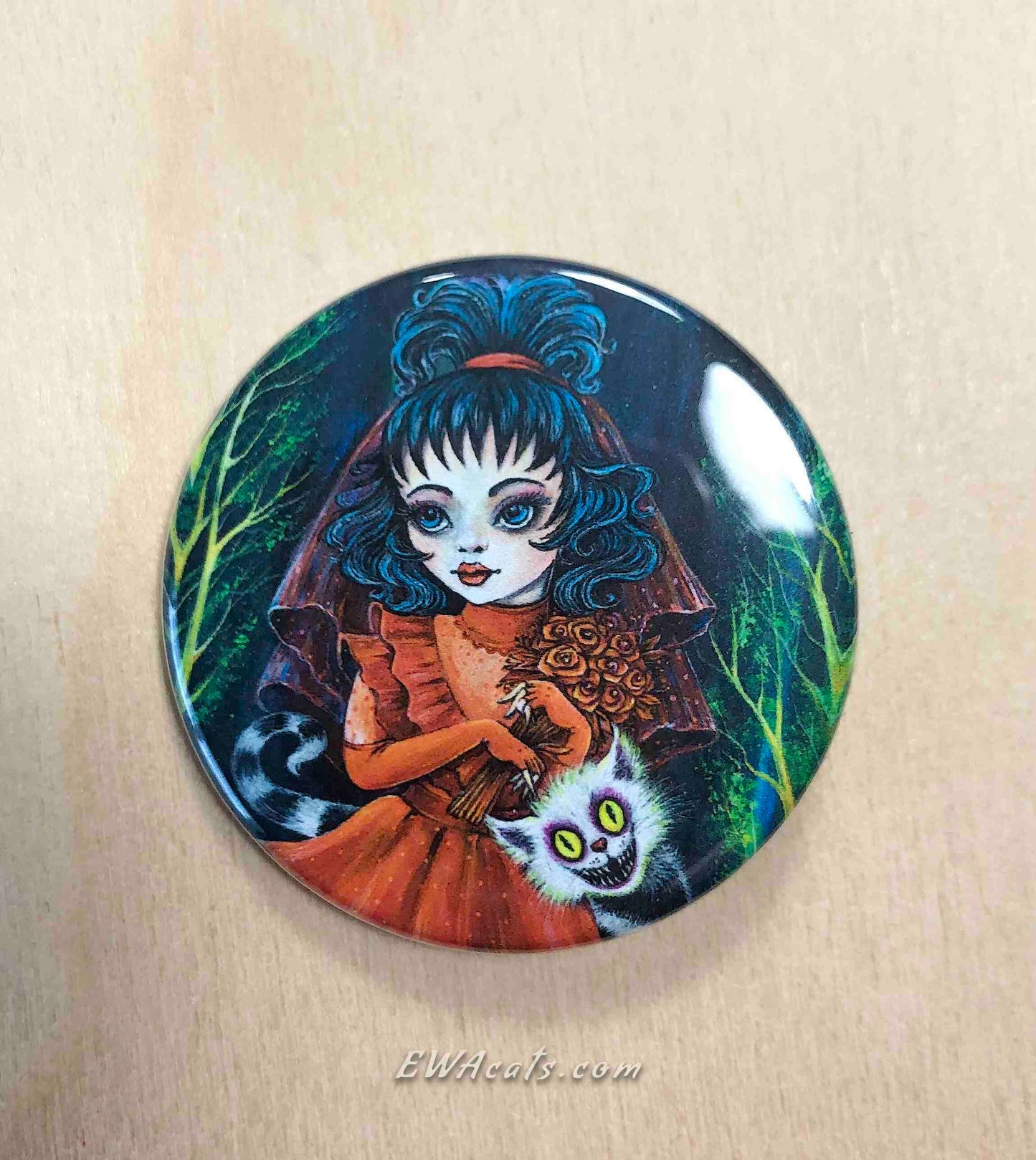 Button "Lydia and Her Beetle Kitty"