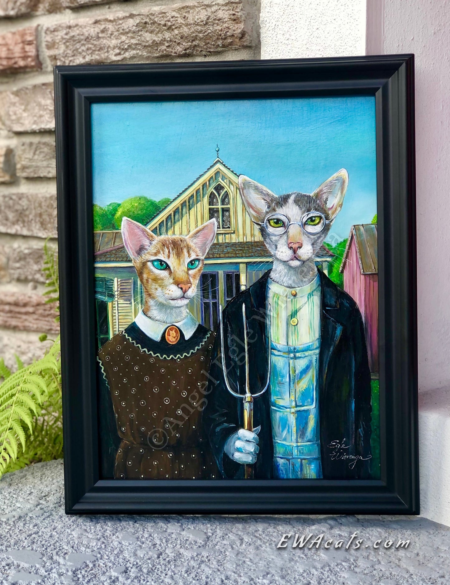 Original Painting "AmeriCat Gothic"