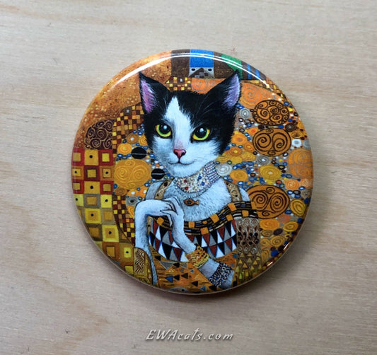 Button "Cat in Gold"