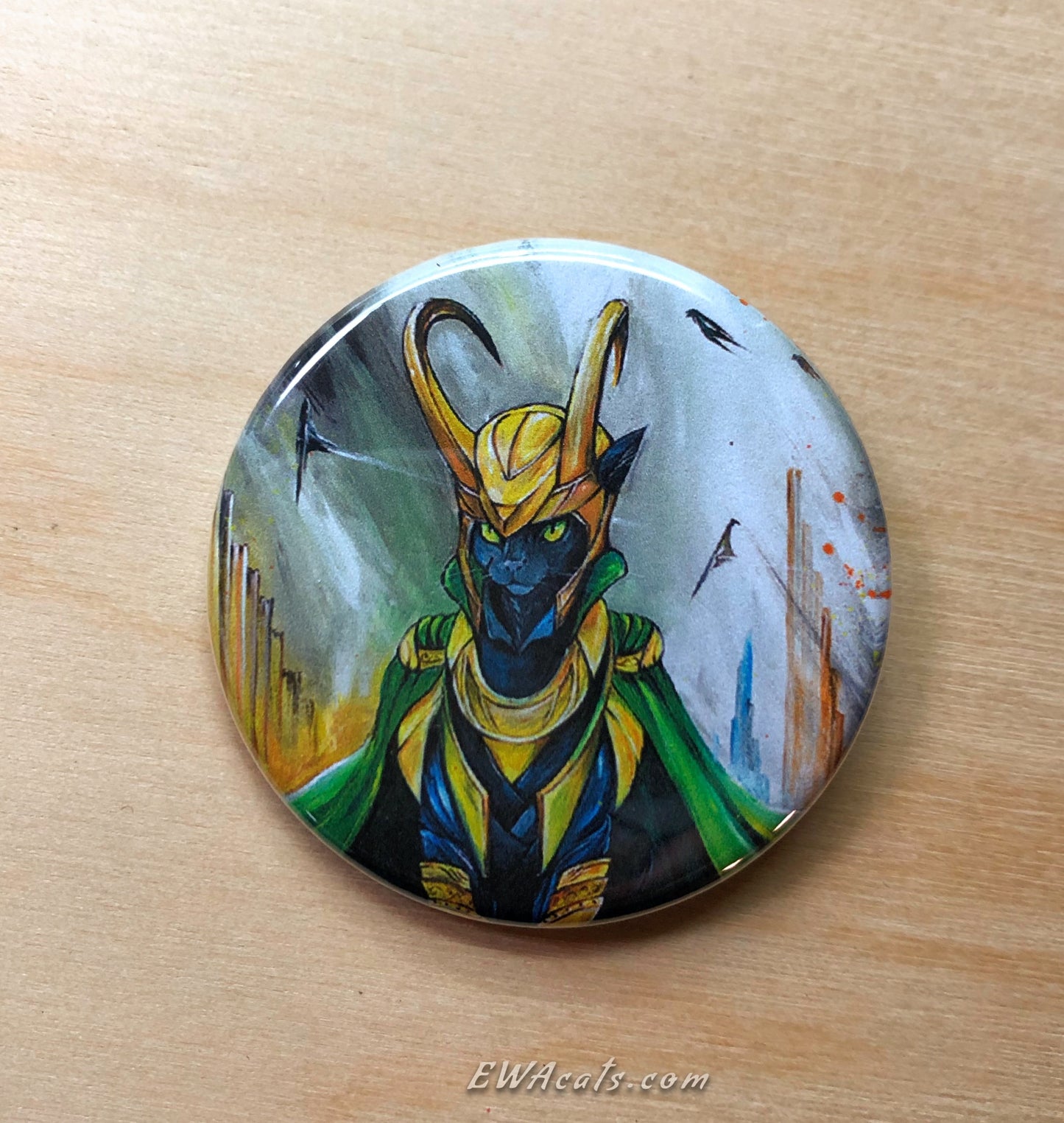 Button "Loki B Cat"
