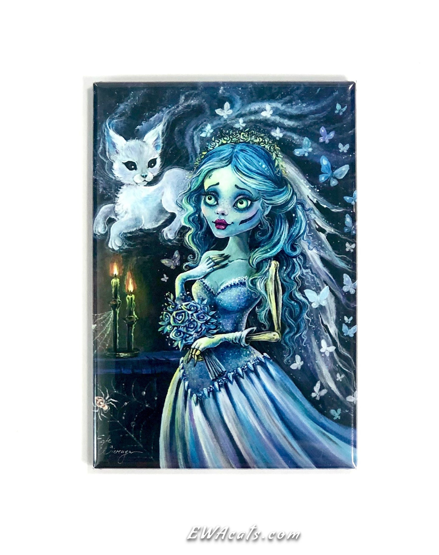 MAGNET 2"x 3" Rectangle "Emily & Her Ghost Kitty"