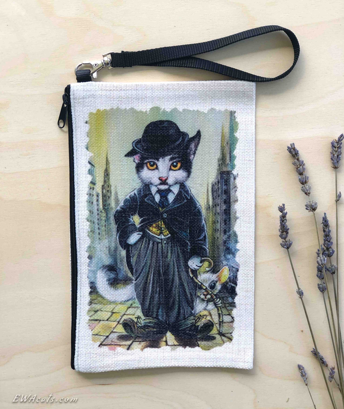 Linen Wallet "Kitty Chaplin"