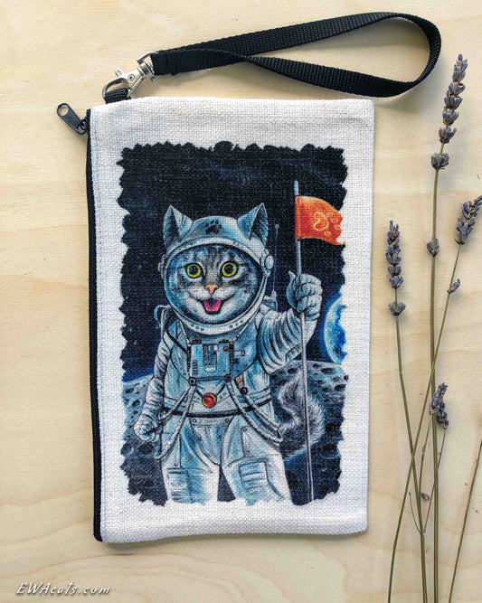 Linen Wallet "First Cat on the Moon"