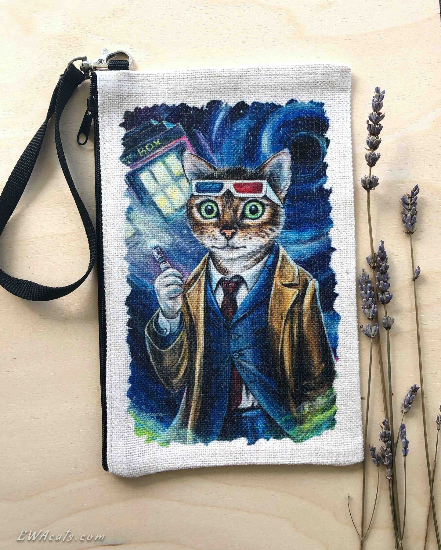 Linen Wallet "Doctor Mew"