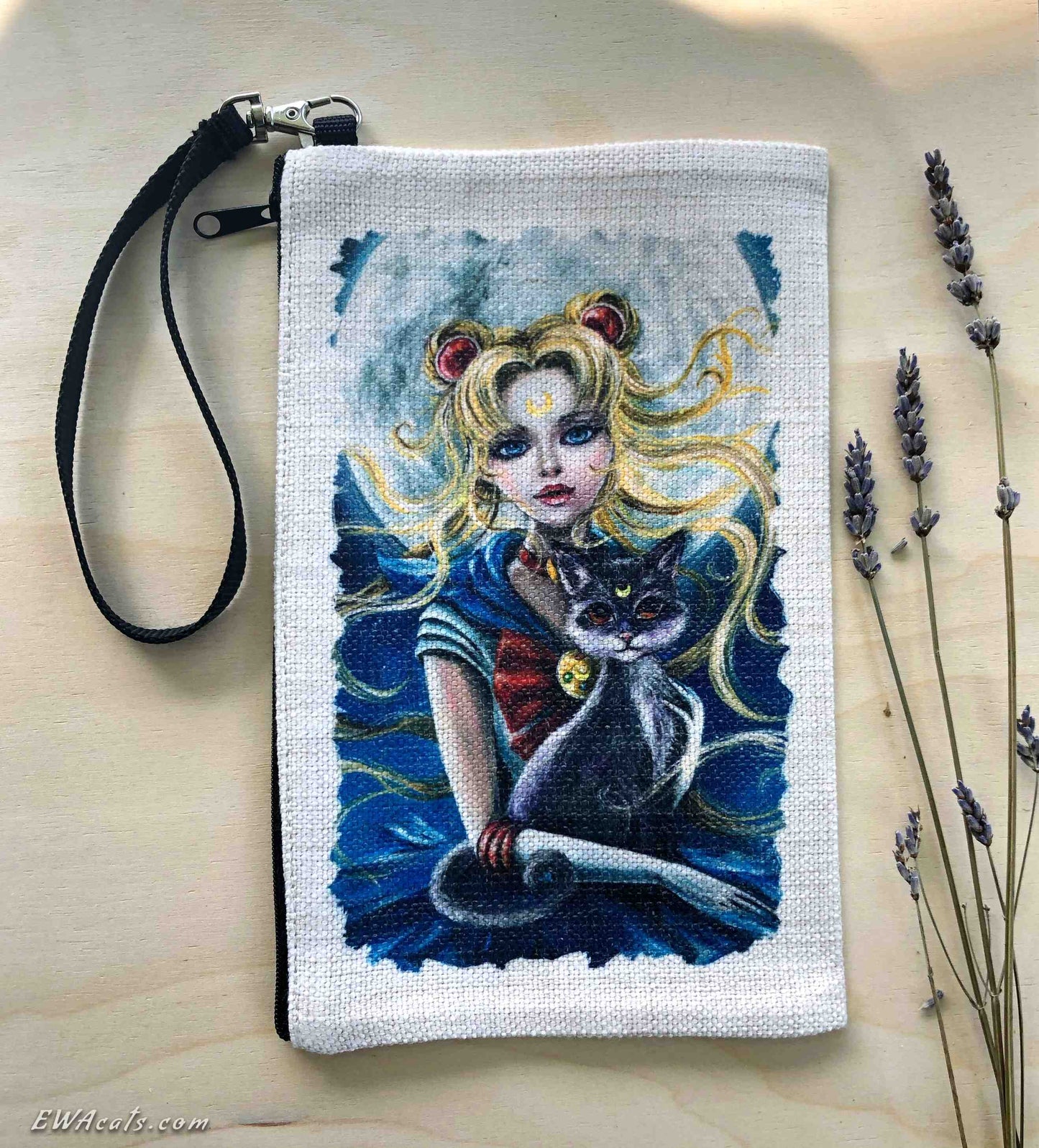 Linen Wallet "Sailor moon & Luna"
