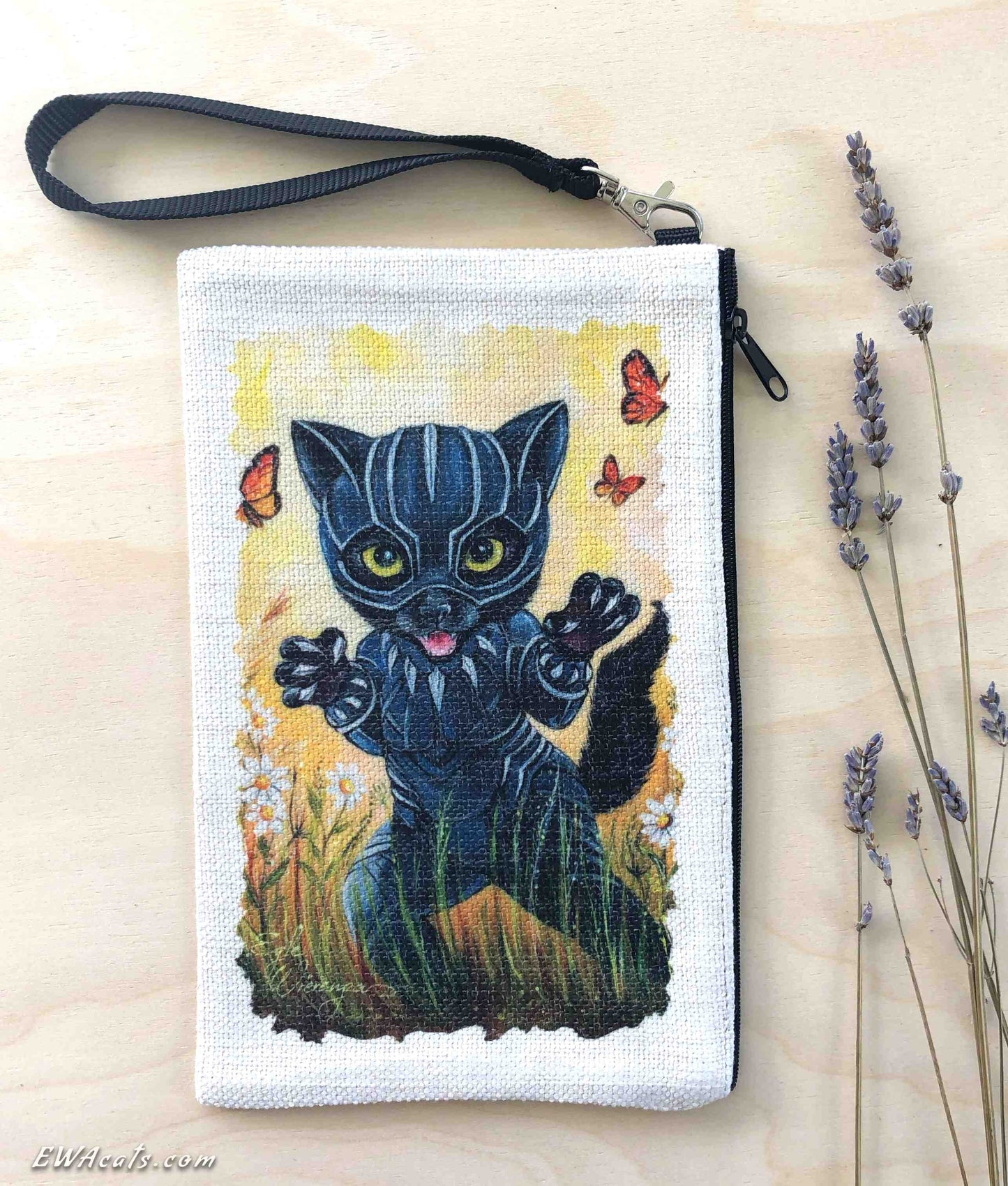 Linen Wallet "Kitty Panther"