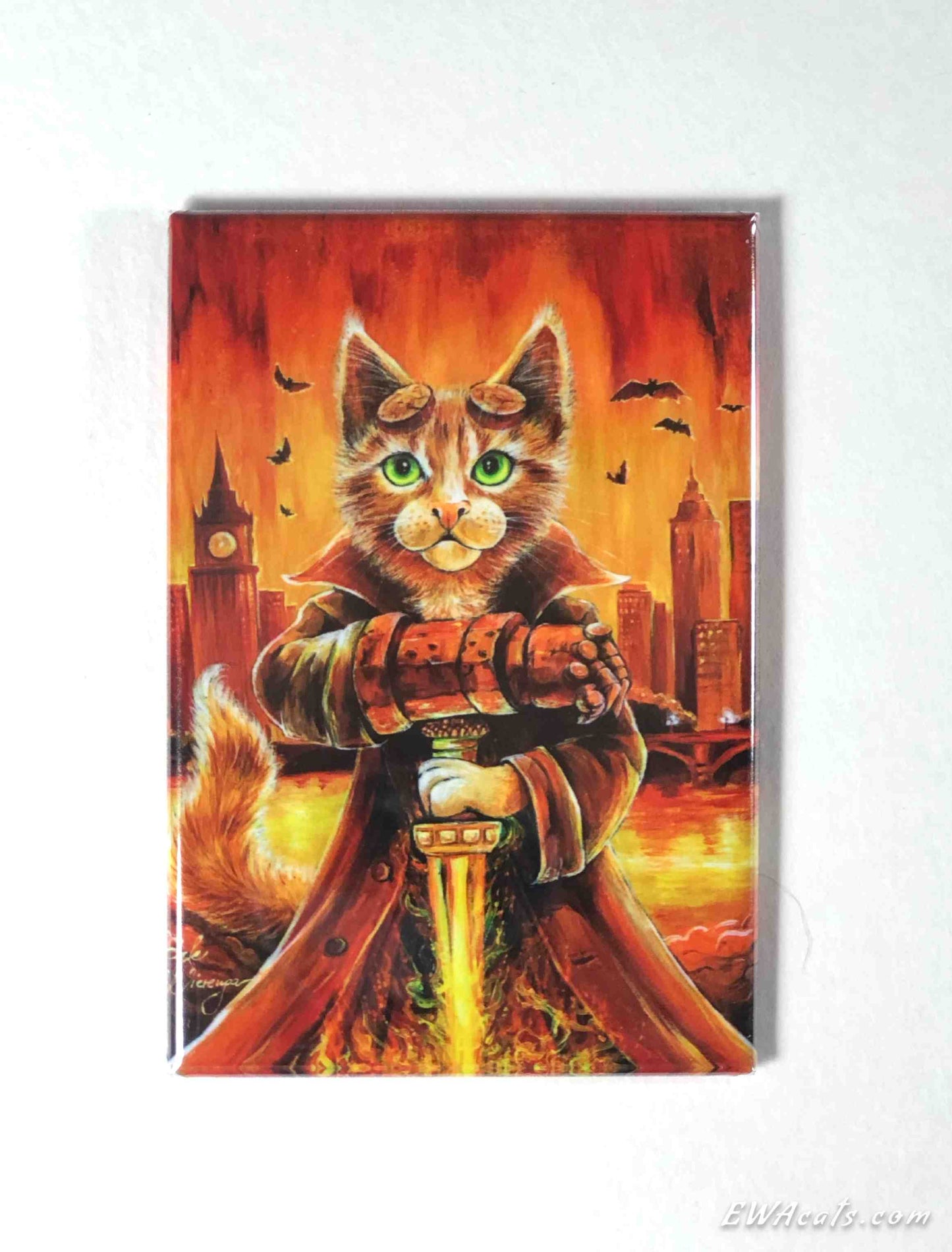 MAGNET 2"x 3" Rectangle "Hellboy Kitty"