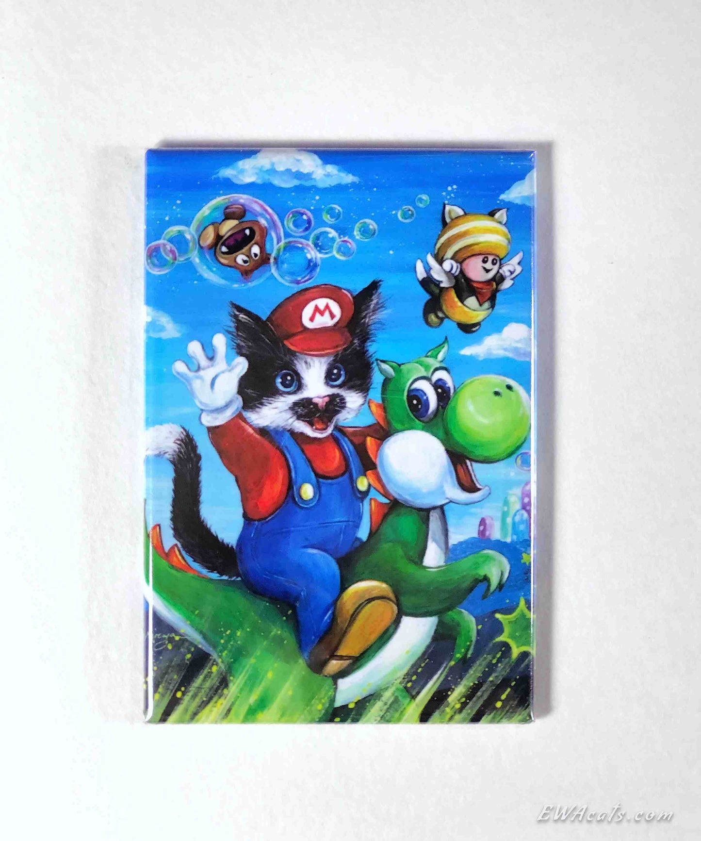 MAGNET 2"x 3" Rectangle "Mario Kitty"